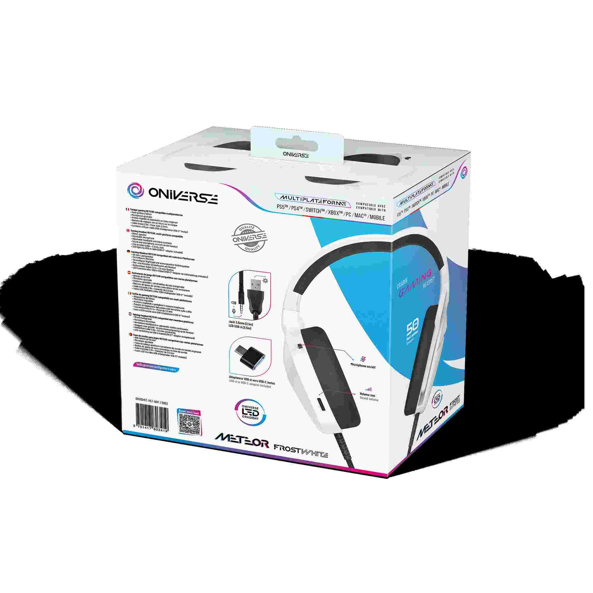 Oniverse | Meteor Multiplatform Wireless Gaming Headset (Frost White)