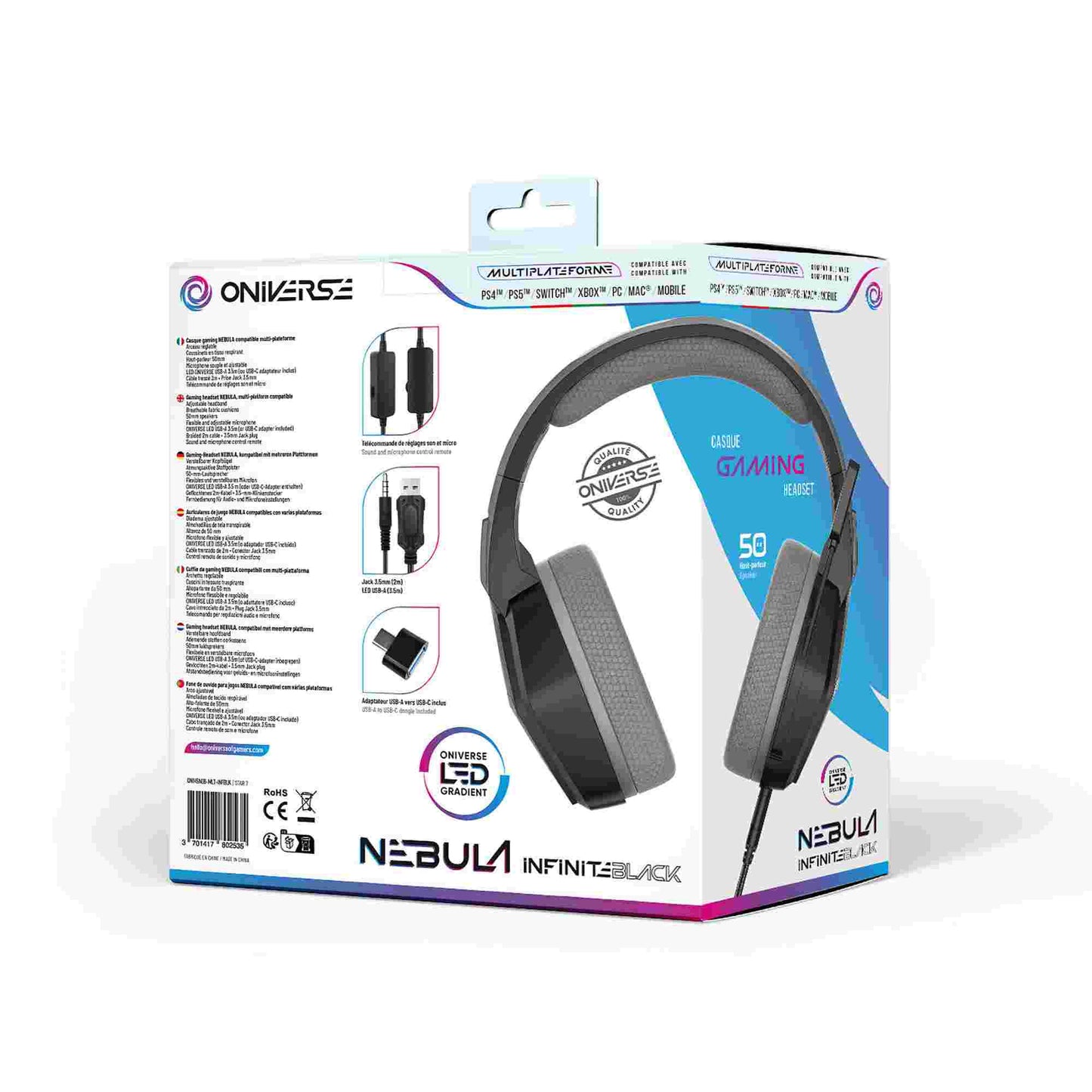 Oniverse | Nebula Multiplatform Wired Gaming Headset (Infinite Black)