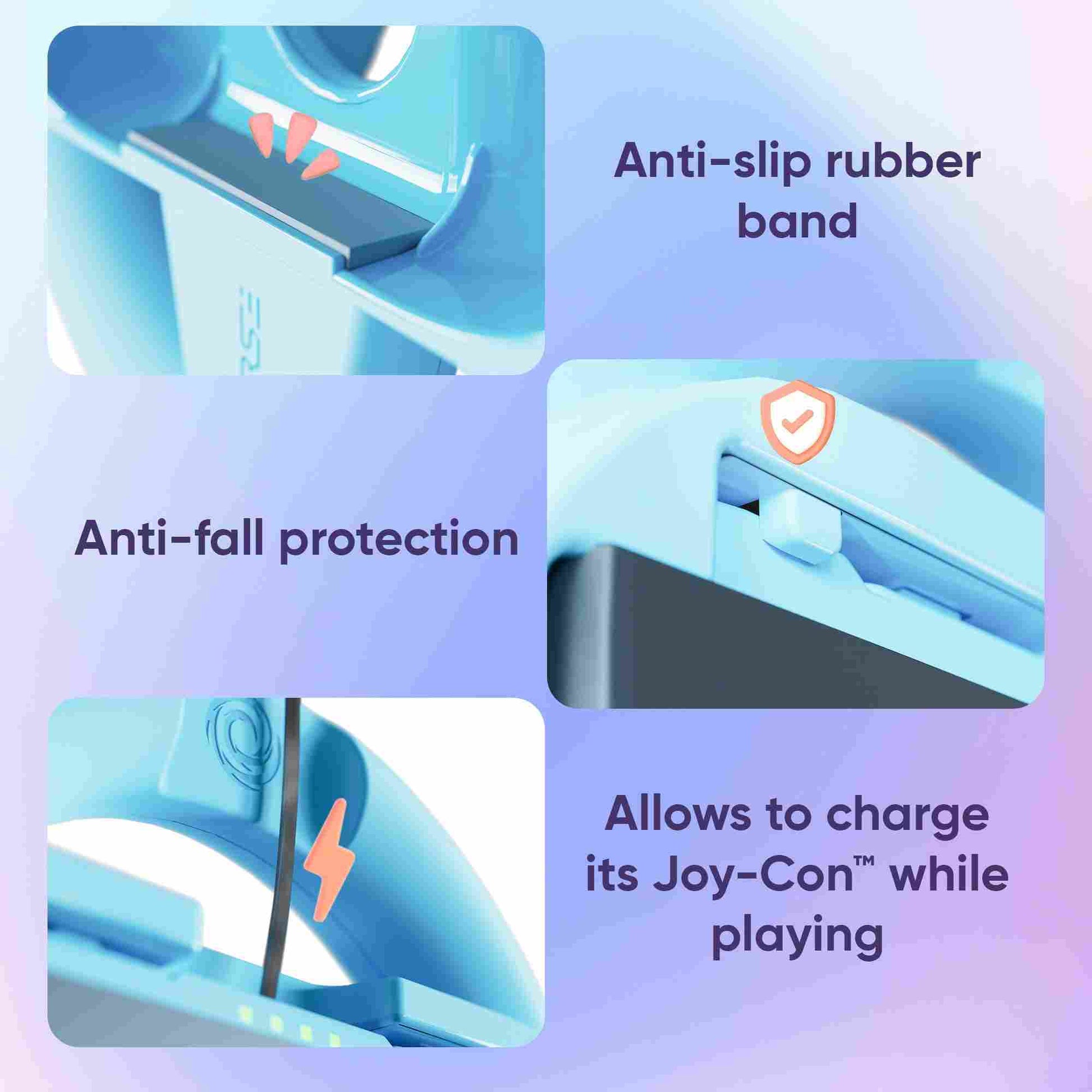 Oniverse | Pack of 4 Racing Wheel Controller Holders for Nintendo Switch 2 - Orange/Blue/Purple/Green