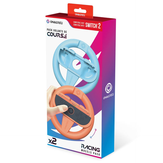 Oniverse | Pack of 2 Racing Wheel Controller Holders - Orange/Blue (Switch 2)