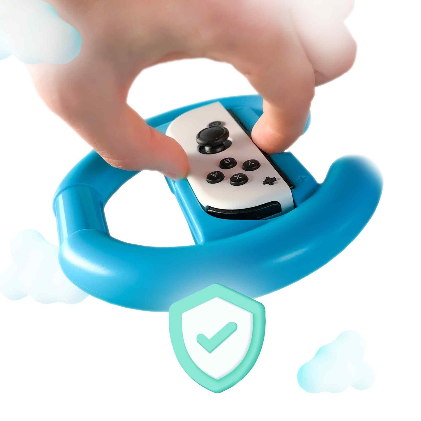 Oniverse | 4 Coloured Racing Wheel Peripherals with Smurfs Kart for Nintendo Switch