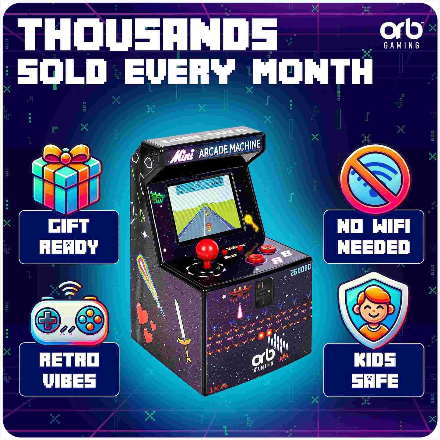 Thumbs Up Orb Retro Mini Arcade Machine 240 Games