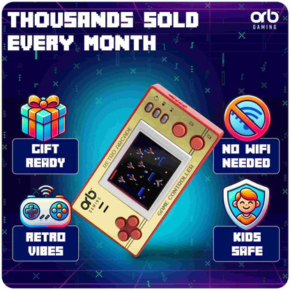 Thumbs Up Orb Retro Mini Handheld Console Gold 150 Games