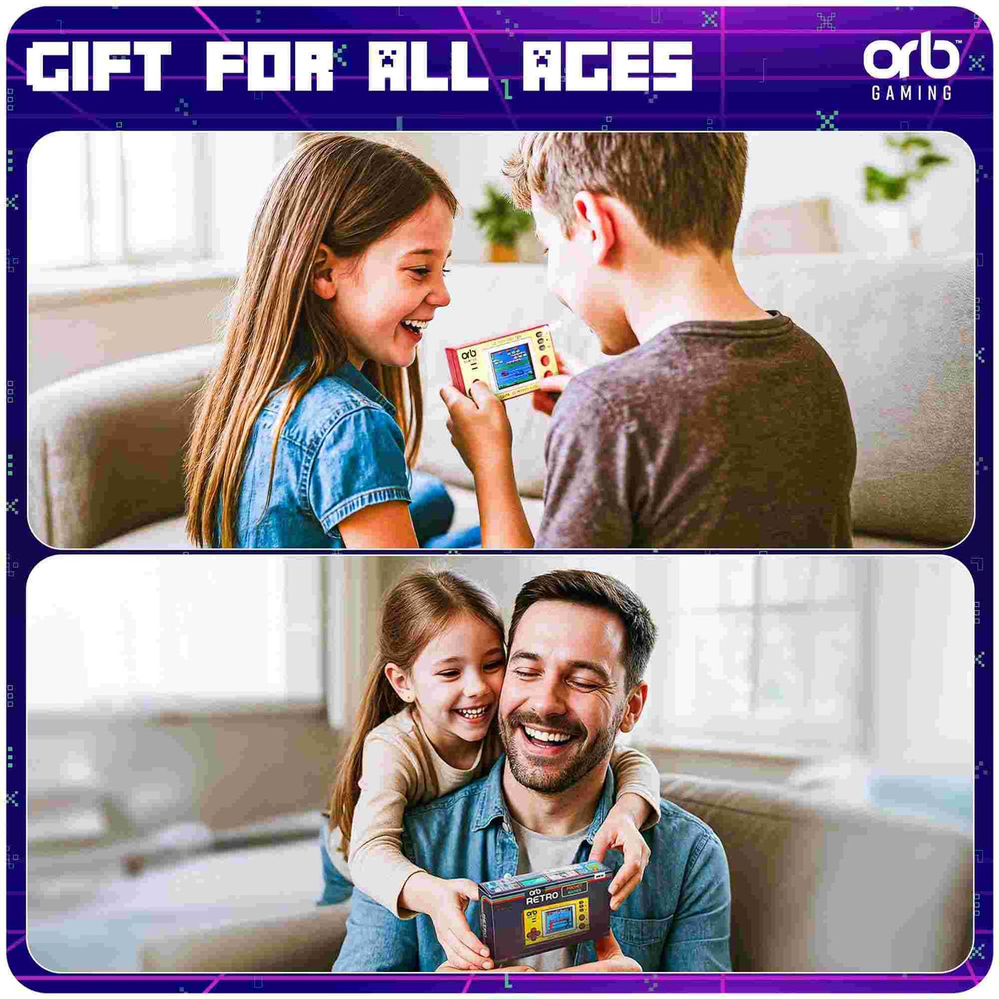 Thumbs Up Orb Retro Mini Handheld Console Gold 150 Games