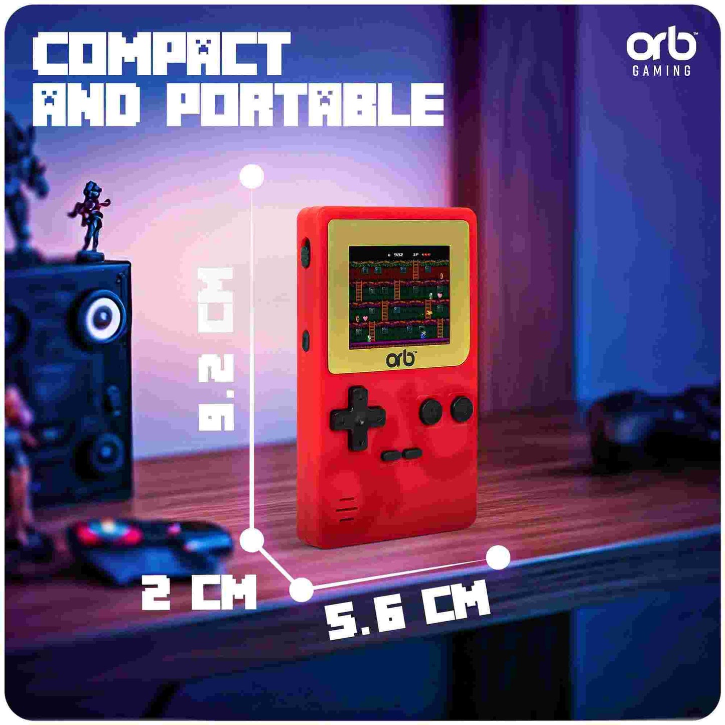 Thumbs Up Orb Retro Mini Handheld Console Red 150 Games