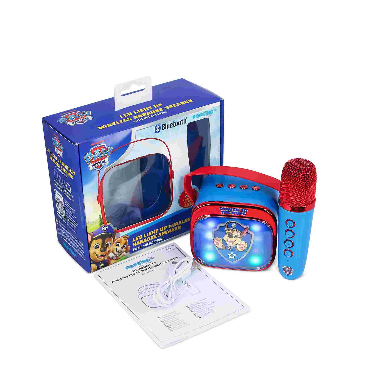 OTL Paw Patrol Popsing LED Light-Up Wireless Karaoke Speaker & Microphone