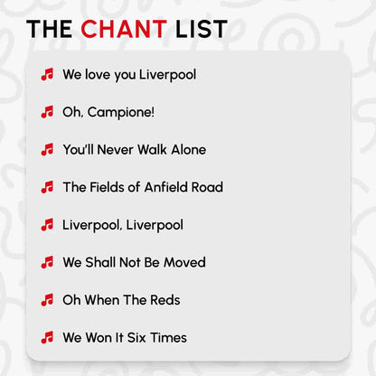 Fans Legacy Liverpool FC LFC Fan Chants Piano Book