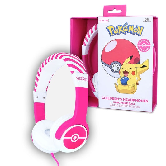 Pokemon | Pokeball Pink Kids Headphones - xploregifts