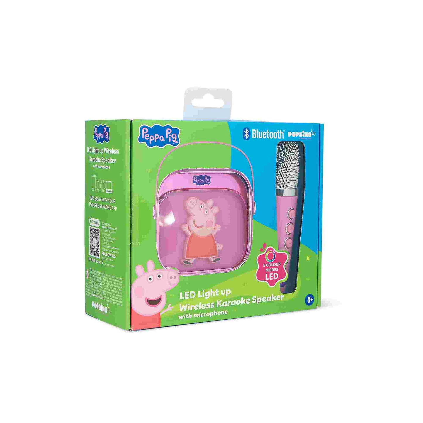 OTL Peppa Pig Popsing Led Light-Up Wireless Karaoke Speaker & Microphone