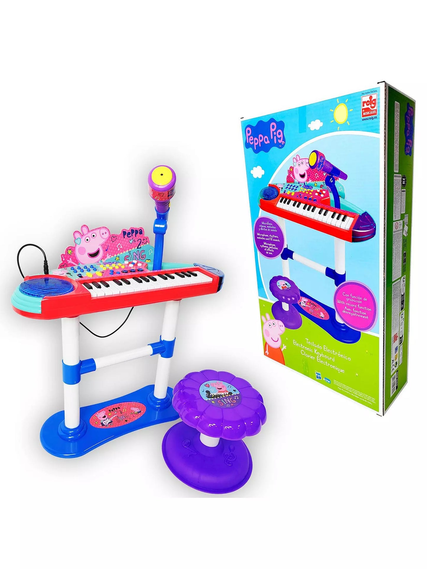 Reig | Peppa Pig 32 Key Organ with Microphone Stand and Bench