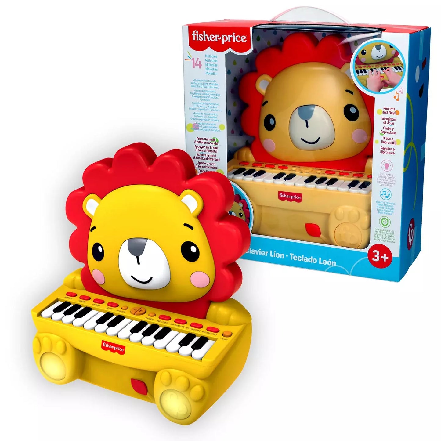 Reig | Fisher Price Lion Toy Piano with 24-Key Keyboard