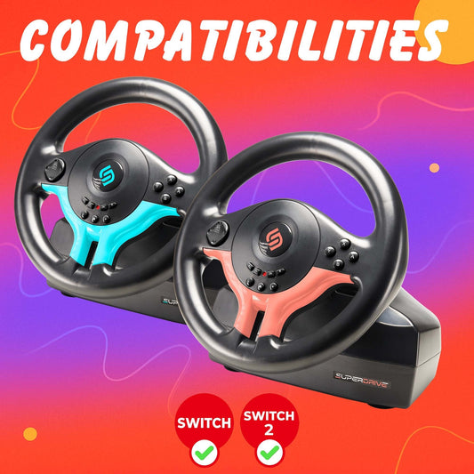 Superdrive | SV250-S Steering Wheel for Switch 2 & Switch Blue