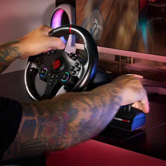Superdrive | 220 RS-X Steering Wheel for PS4, Xbox, Switch 2 & Switch