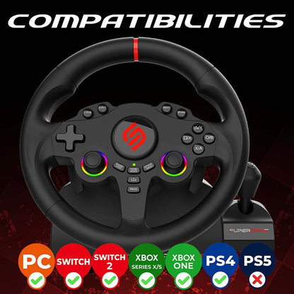 Superdrive | 220 RS-X Steering Wheel for PS4, Xbox, Switch 2 & Switch