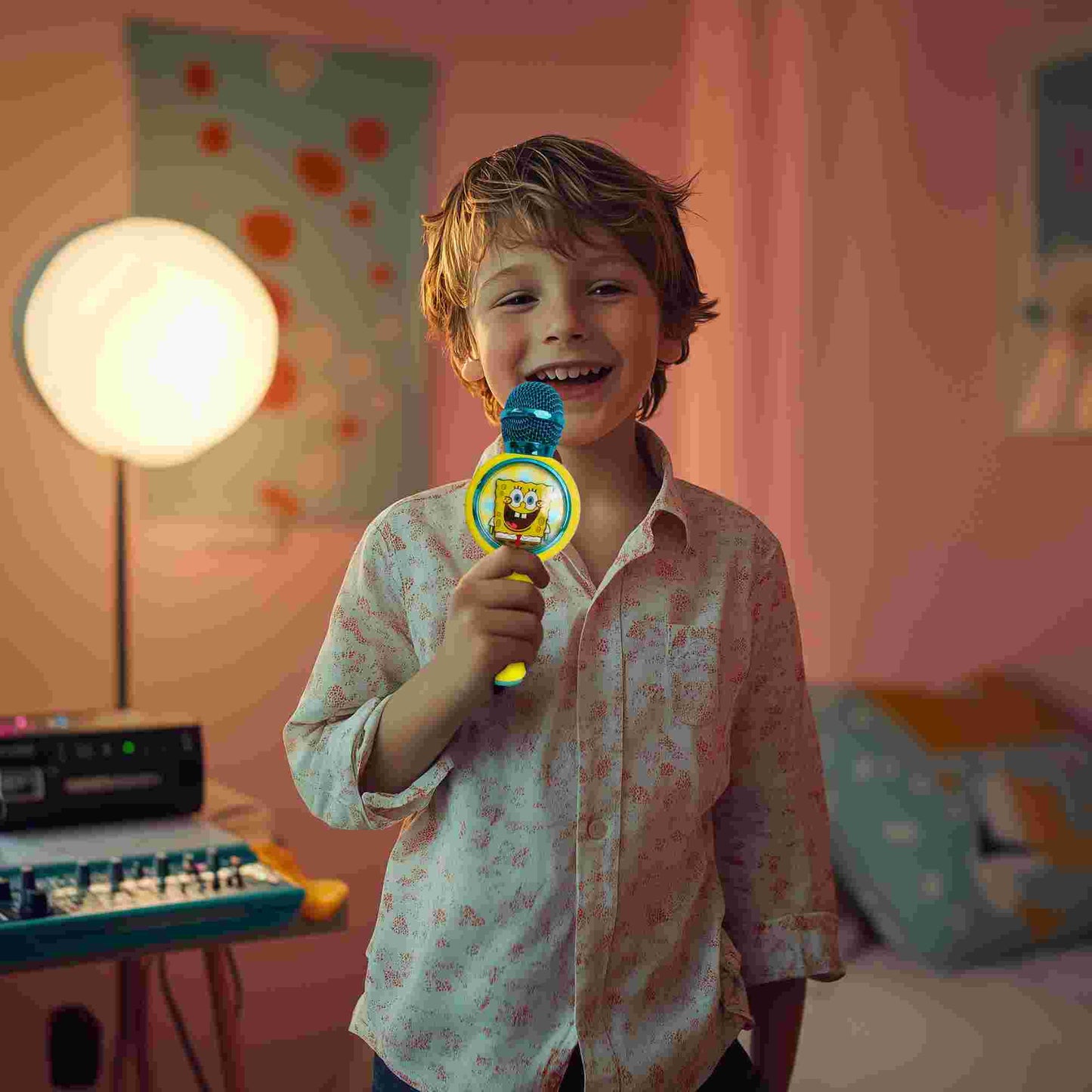 OTL SpongeBob Karaoke Microphone and Wireless Speaker with LED Lights