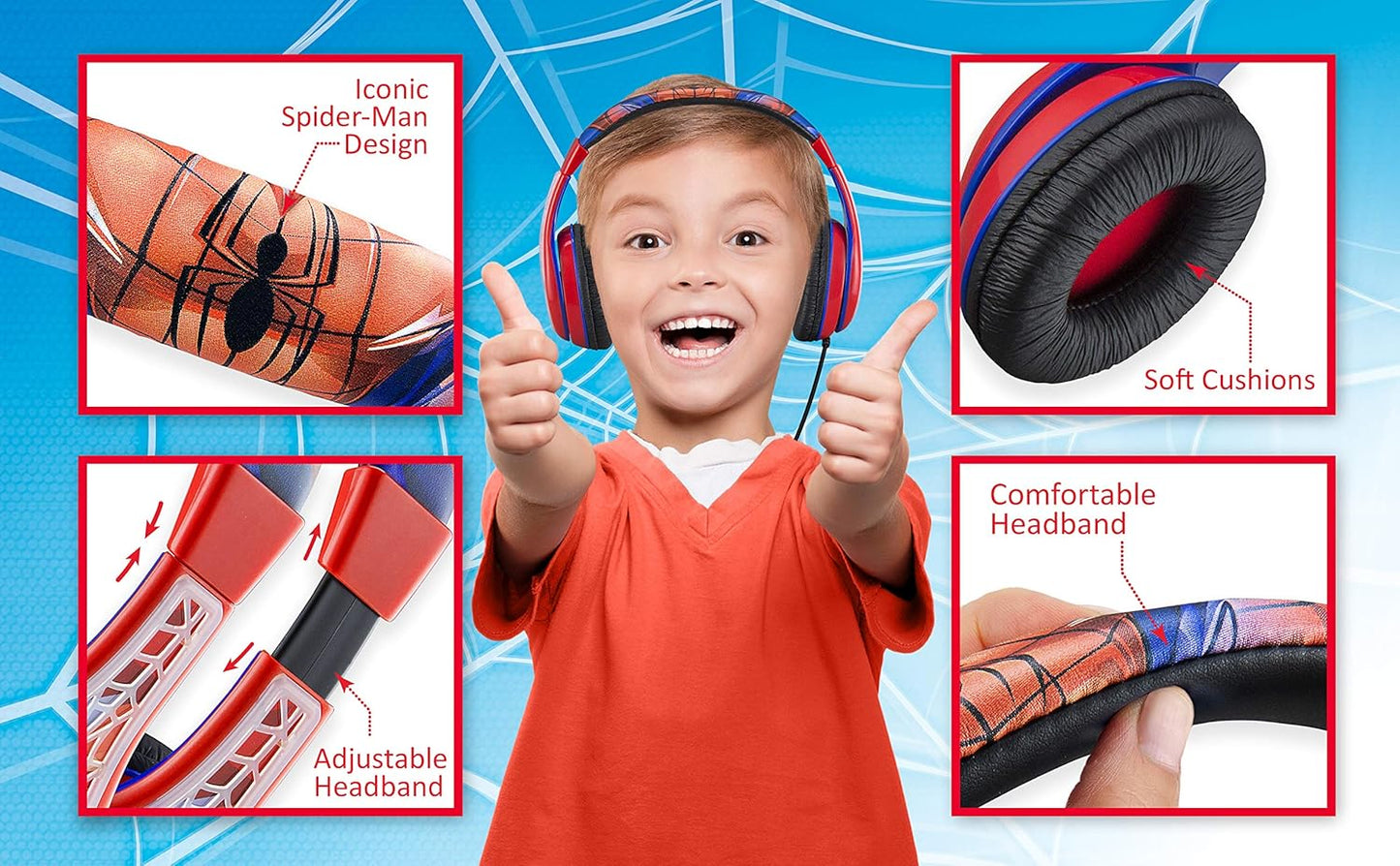 e-Kids | Spider Man Children's Wired Headphones