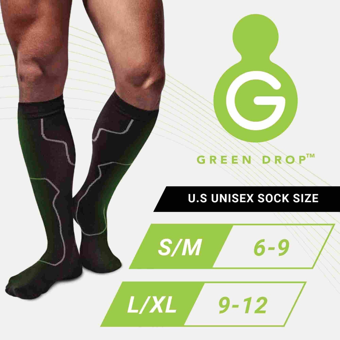 GreenDrop Infused Recovery Compression Socks Size L - XL