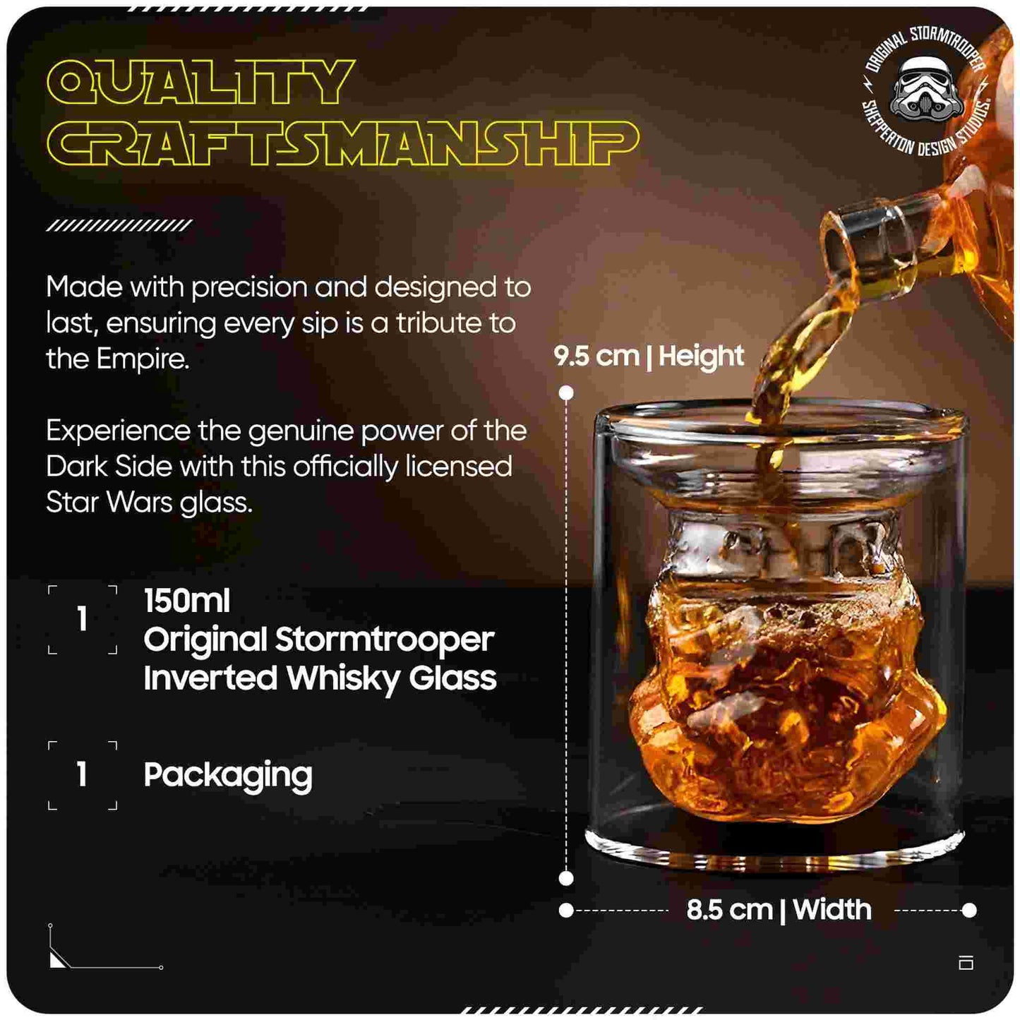 Thumbs Up Star Wars Original Stormtrooper 3D Inverted Whisky Glass
