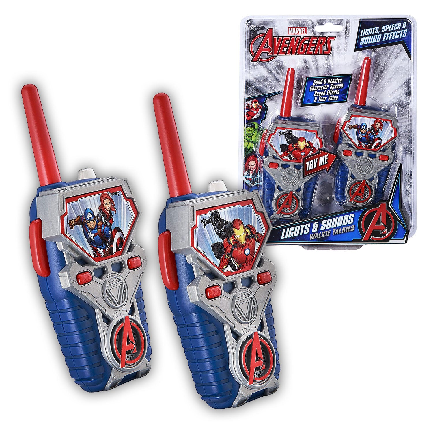 Avengers | Walkie Talkies with Extended Range, Lights & Sound Effects - xploregifts