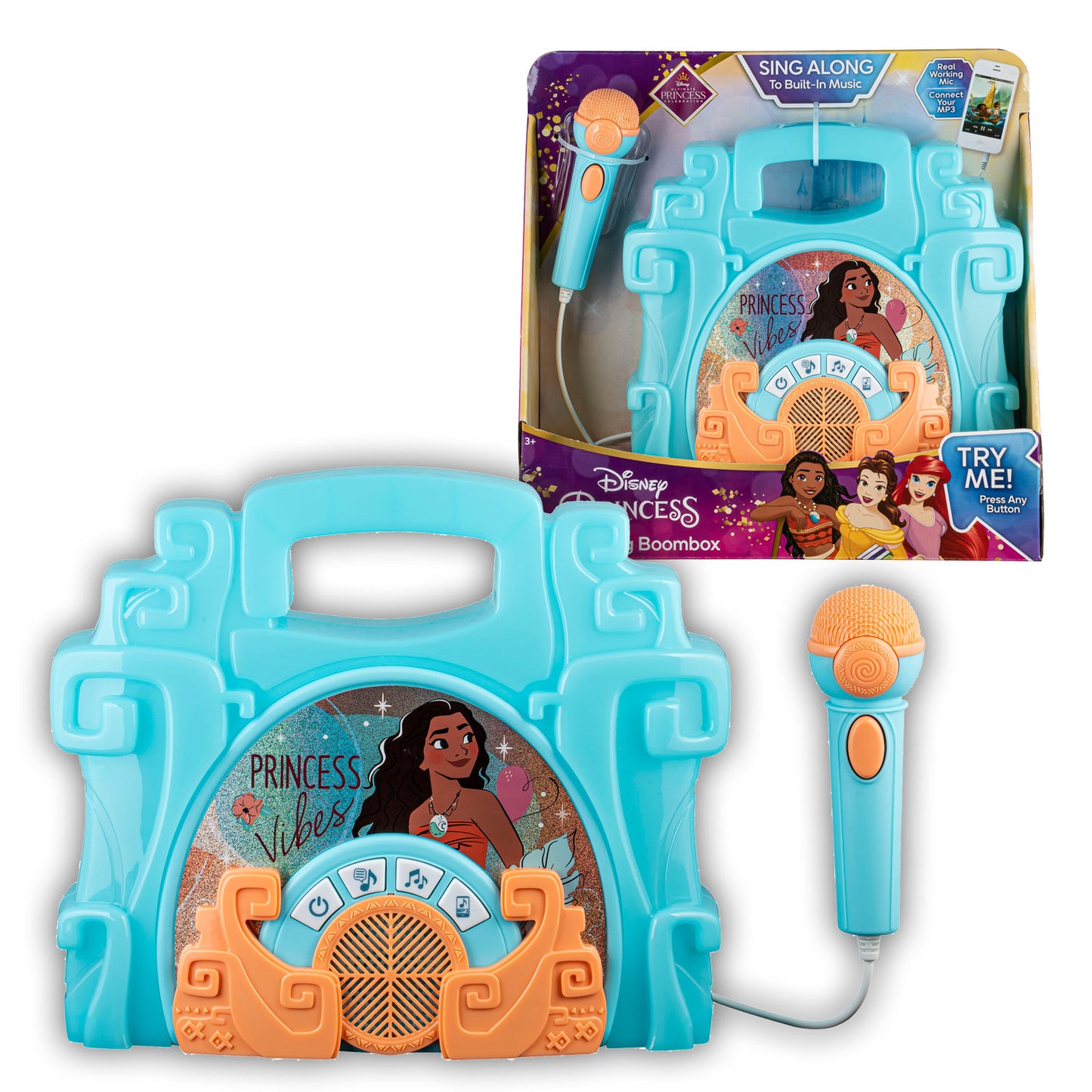 Disney Princess | Moana Sing Along Karaoke Boombox with Microphone & Lights - xploregifts