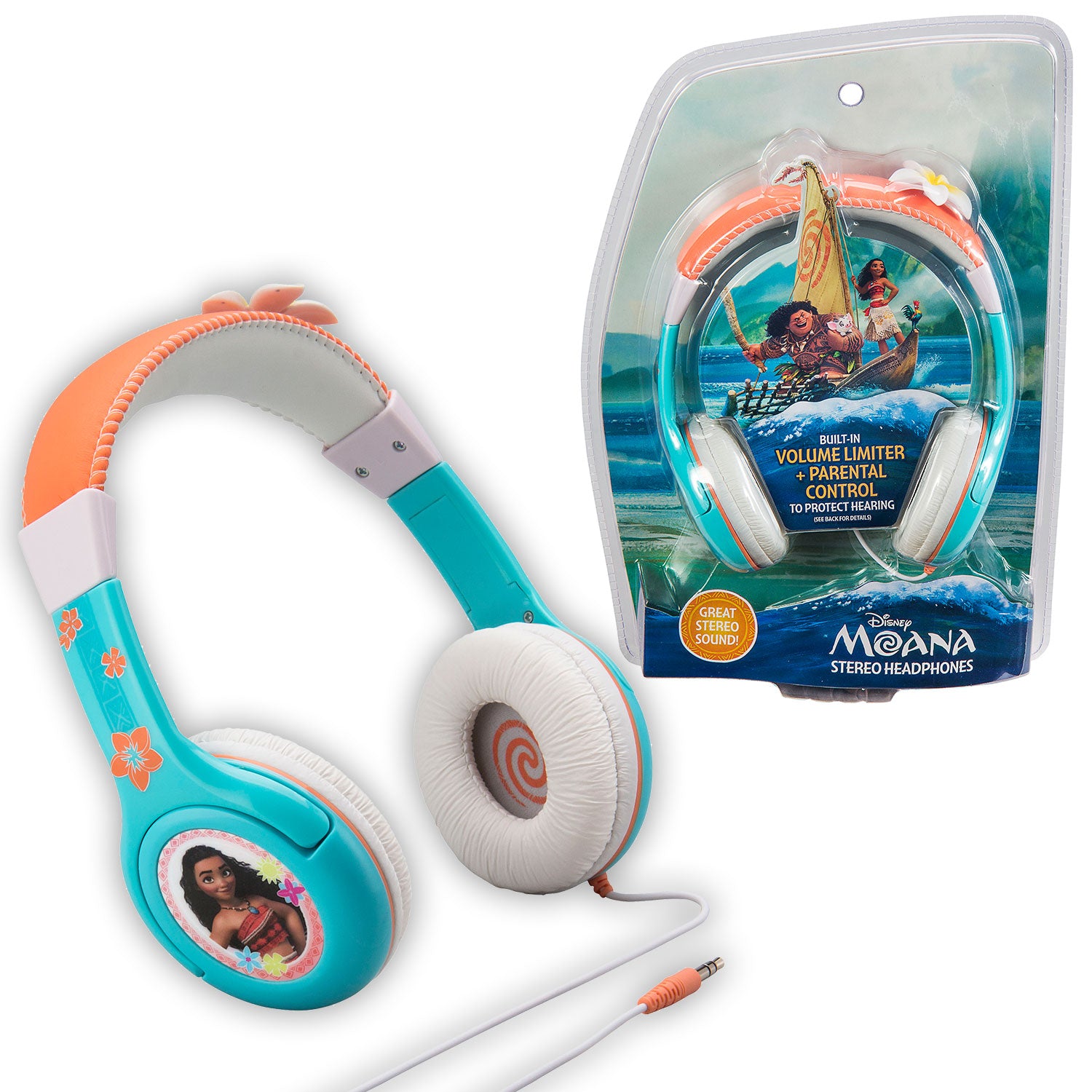 Moana | Headphones with Parental Volume Control - xploregifts