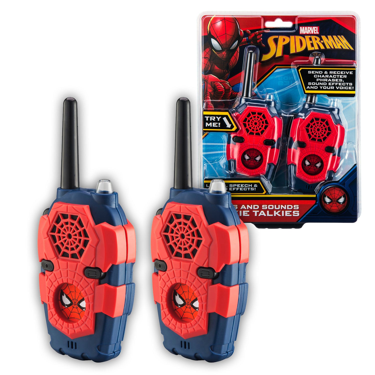 Spider-Man | Walkie Talkies with Extended Range, Lights & Sound Effects - xploregifts