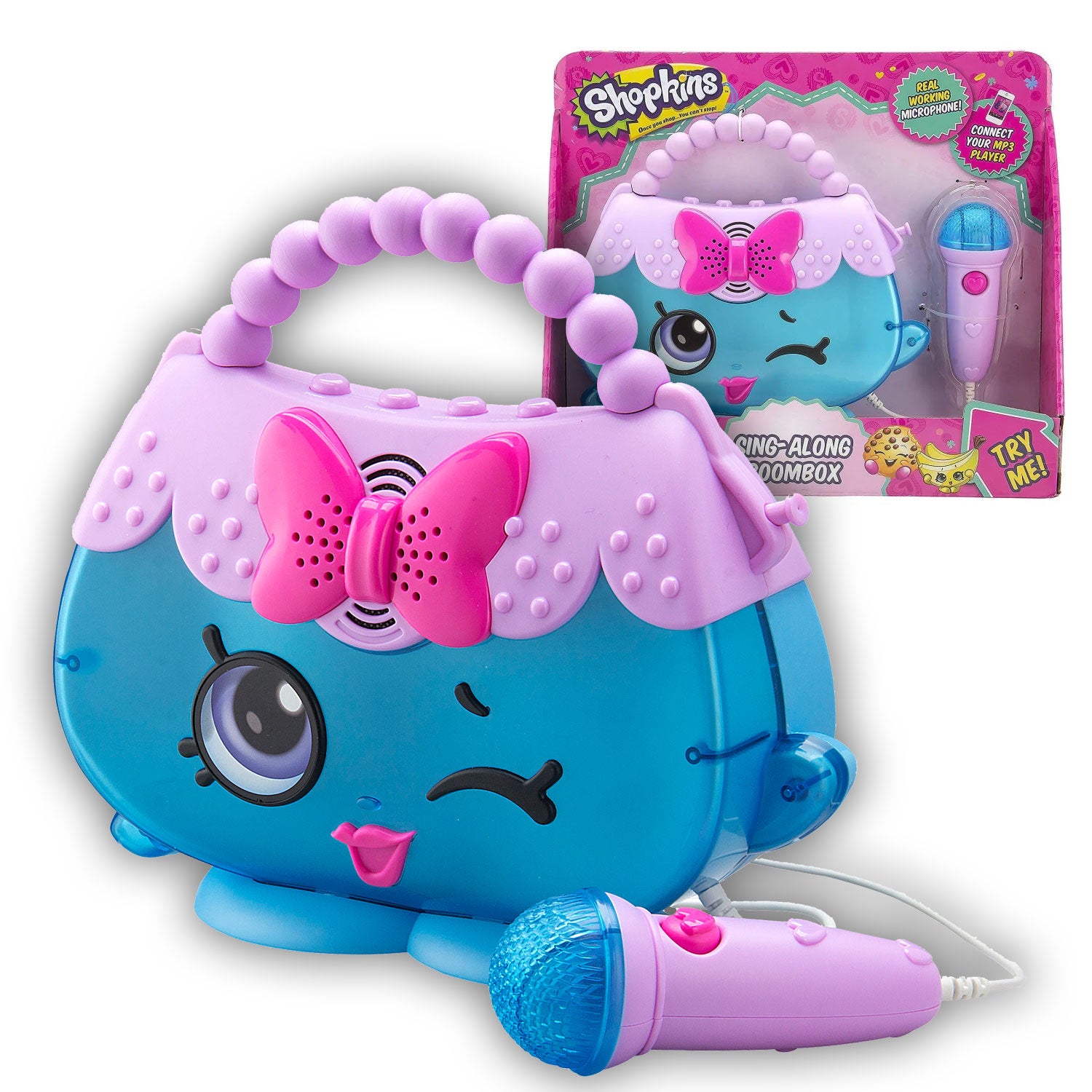 Shopkins | Harriet Handbag Sing Along Karaoke Boombox with Microphone & Lights - xploregifts