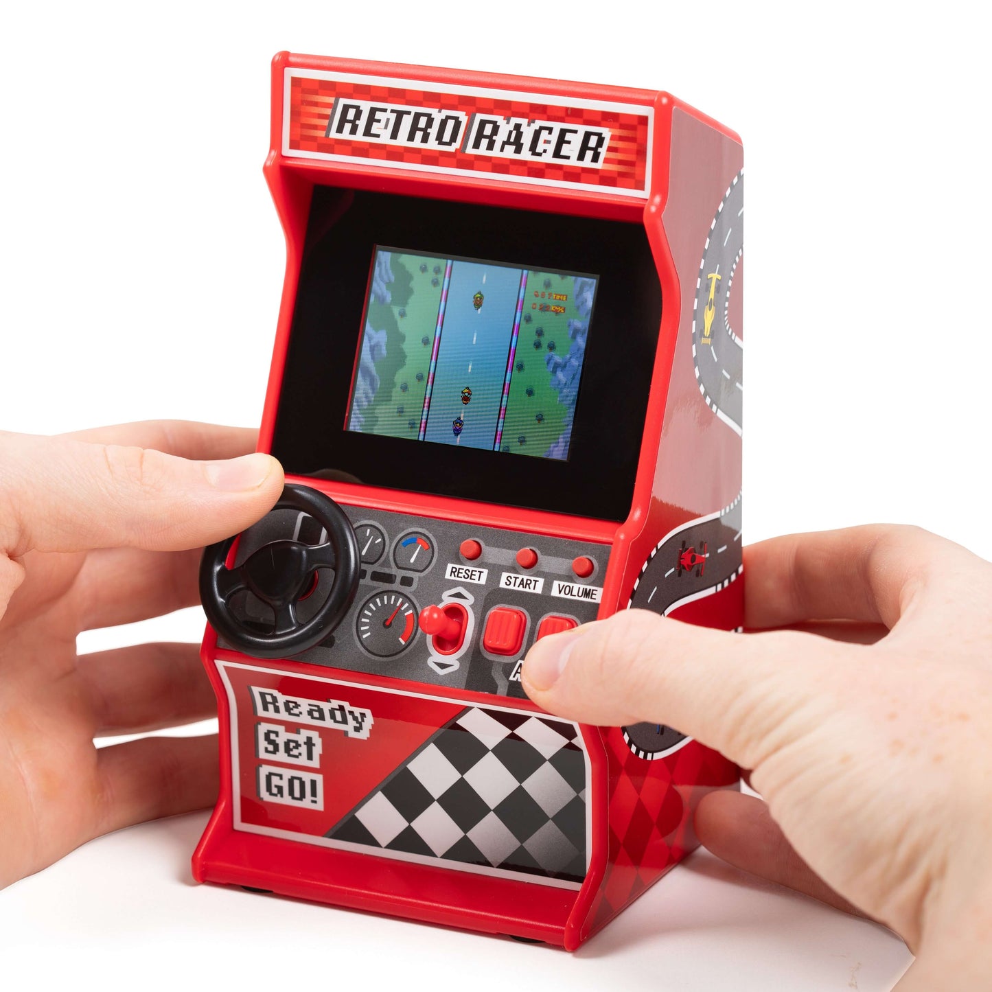 Thumbs Up Orb Retro Mini Racing Arcade Machine Red 30 Games