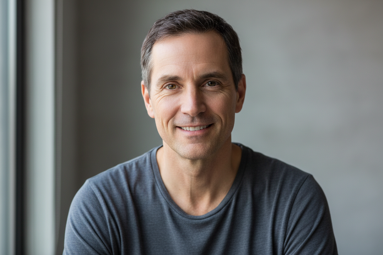 A mid 40s man in t shirt