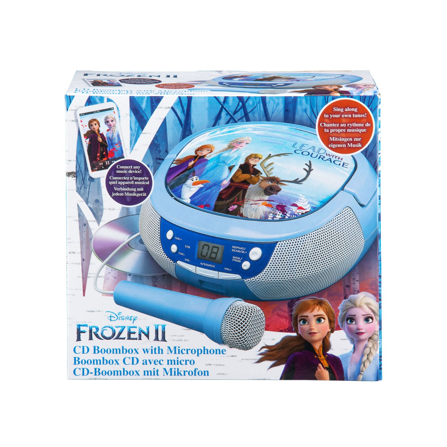 Frozen | CD Boombox with Microphone and FM Radio - xploregifts