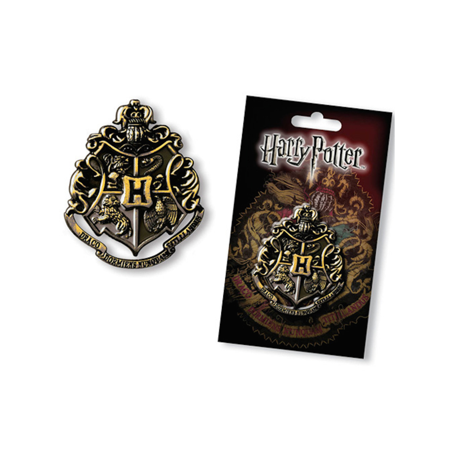 Harry Potter | Hogwarts Crest Gun Metal Pin - xploregifts