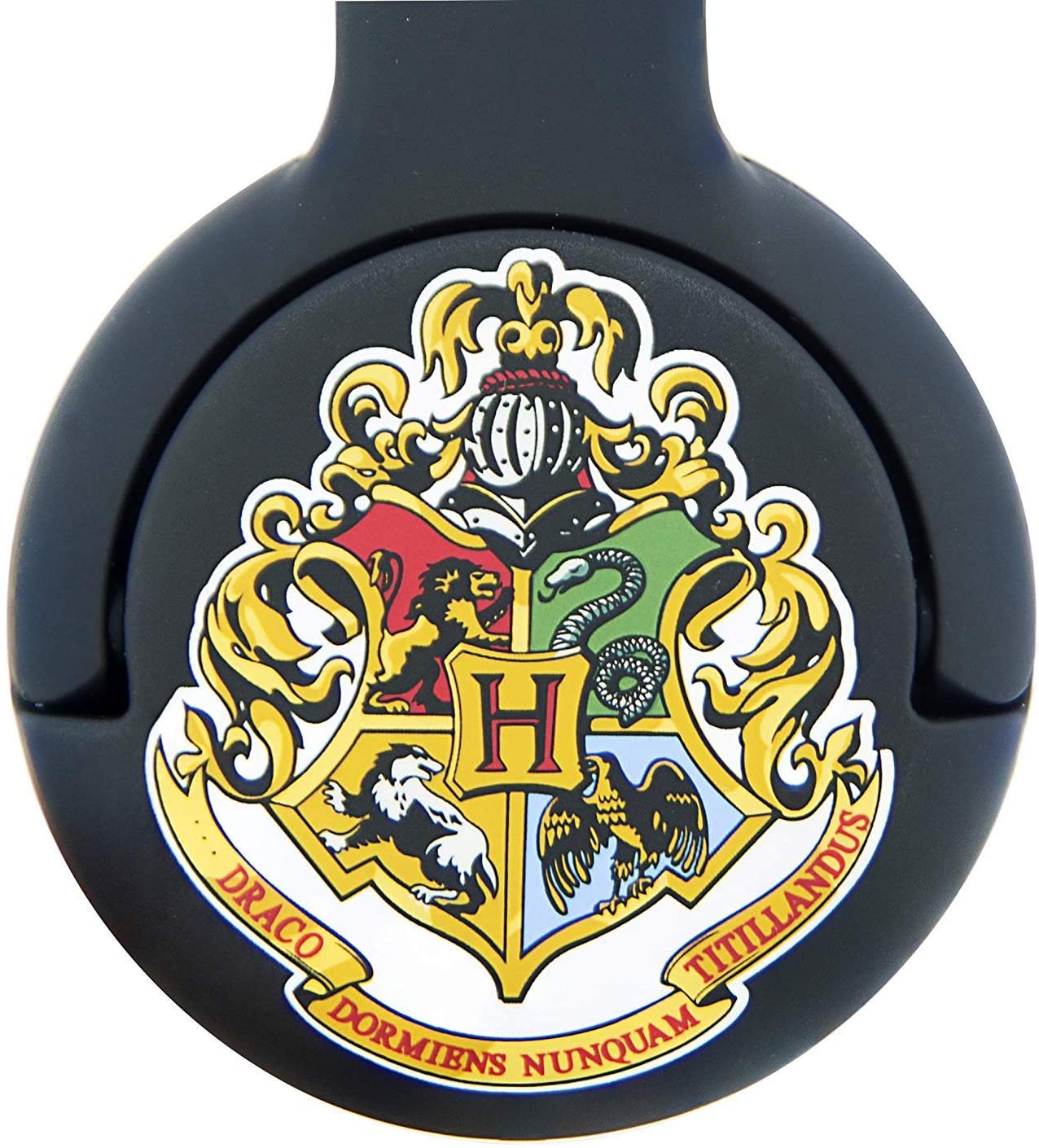 Harry Potter | Hogwarts Crest Adjustable Kids Wired Headphones (Black) - xploregifts