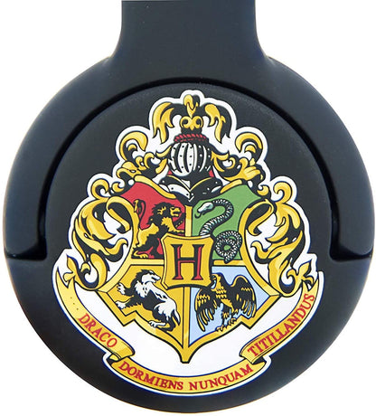 Harry Potter | Hogwarts Crest Adjustable Kids Wired Headphones (Black) - xploregifts