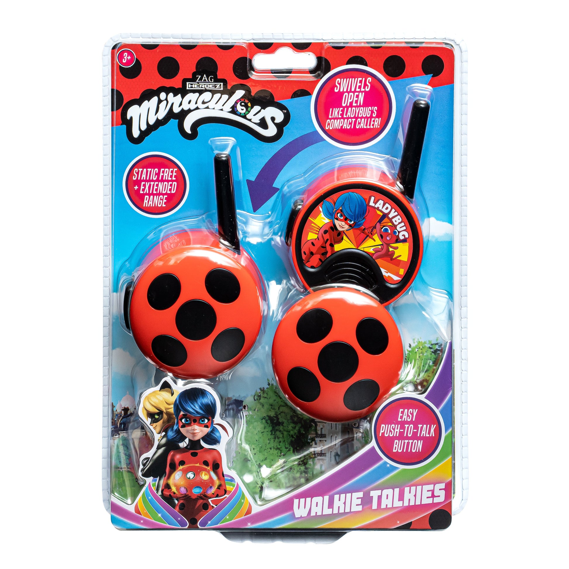 Miraculous | Foldable Walkie Talkies with Extended Range, Lights & Sound Effects - xploregifts